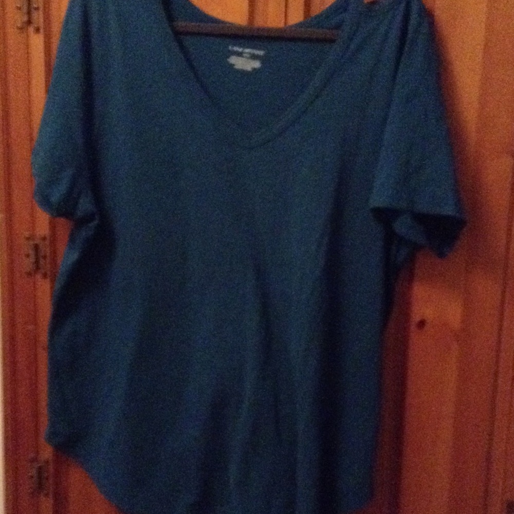 Lane Bryant Cold shoulder, V-neck TEAL 18/20. EUC